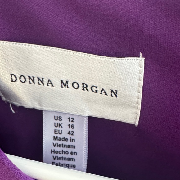 Donna Morgan Vibrant Purple Long Sleeve Dress - Picture 2 of 3